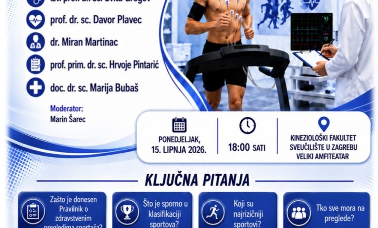 Plakat Zdravstveni pregledi sportaša